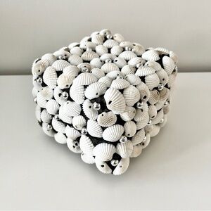 Bohemian Bali Pandan Gift Storage Box with Natural Shell Embellishments